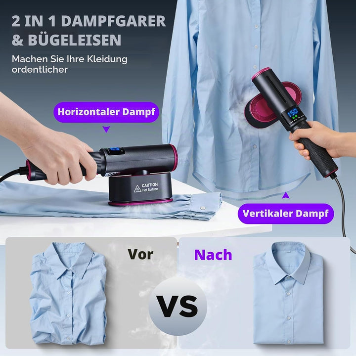 Dampfglätter, 1200W Steamer, Tragbarer &amp; Handlicher Reisedampfglätter, 24 g/min Starke Dampfleistung