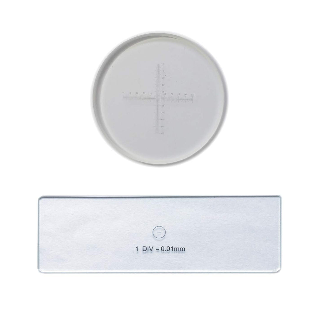 0,1 mm hochpräziser Okular-Mikrometer +0,01mm-Objekt-Mikrometer Mikroskop Kamera Kalibrierschieber K