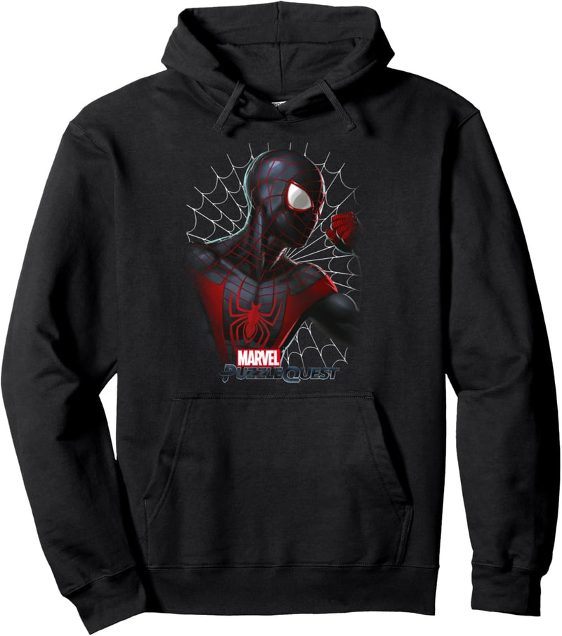 Marvel Puzzle Quest Spider-Man Profile Portrait Pullover Hoodie