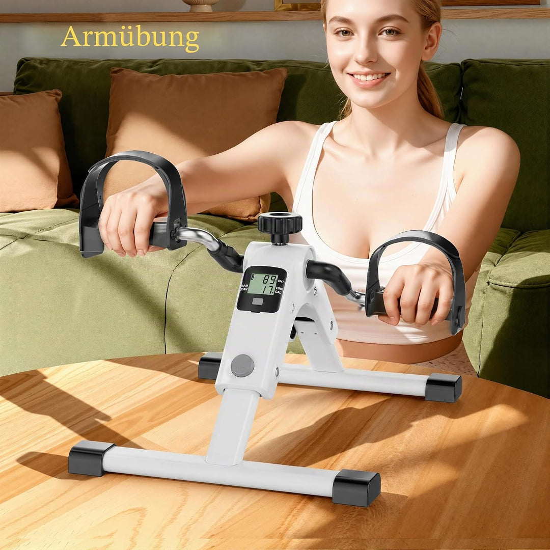 MOMODA Untertisch-Fahrradpedaltrainer mit LCD-Display, tragbarer Mini-Heimtrainer für Arm und Bein W