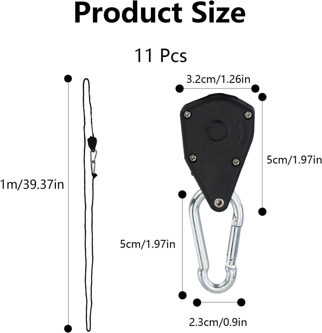 11 Stück Ratchet Hanger,Duty Heavy Rope Seilratsche mit Haken,Einstellbare Seil Seilhaken Ratsche Se