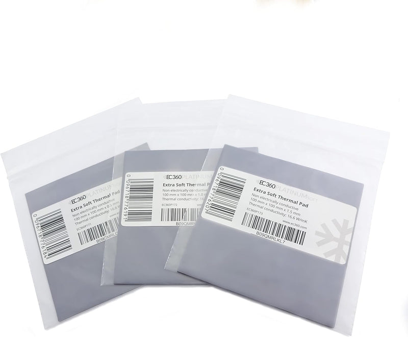 EC360® Platinum Soft 16,6W/mK Wärmeleitpad (100 x 100 x 0,5 mm, Soft), 100 x 100 x 0,5 mm, Soft