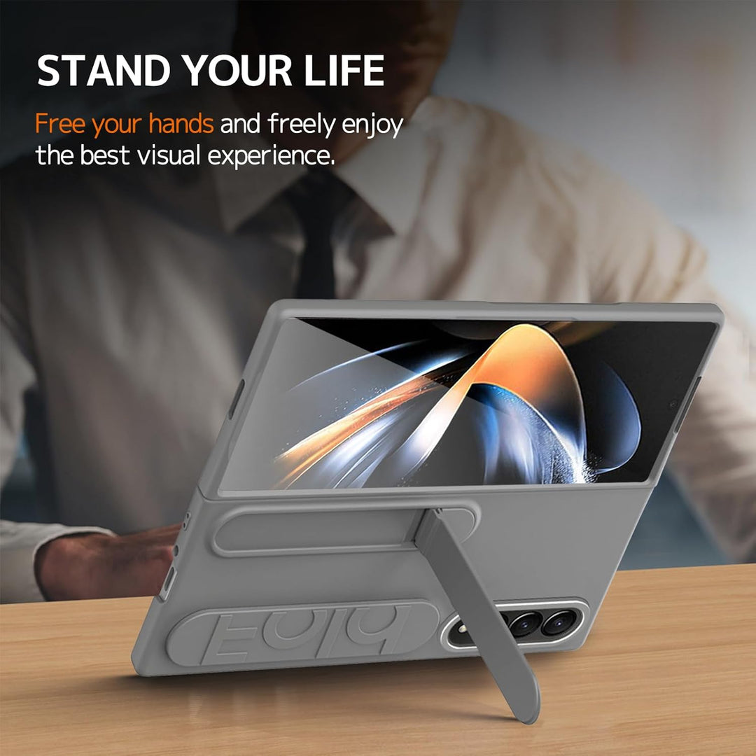 NINKI Kompatibel mit Samsung Galaxy Z Fold 4 Ständer Hülle mit eingebautem Displayschutz Samsung Z f