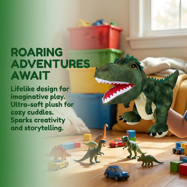 LOMTRATS Dinosaurier-Handpuppen für Kinder, Kleinkind enthält Triceratops und Tyrannosaurus Rex mit