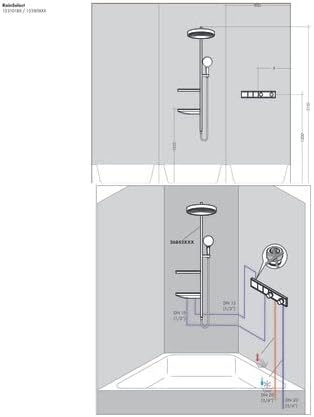 hansgrohe Unterputz Thermostat RainSelect (für 2 Funktionen) mattweiss Mattweiss 2 Funktionen, Mattw