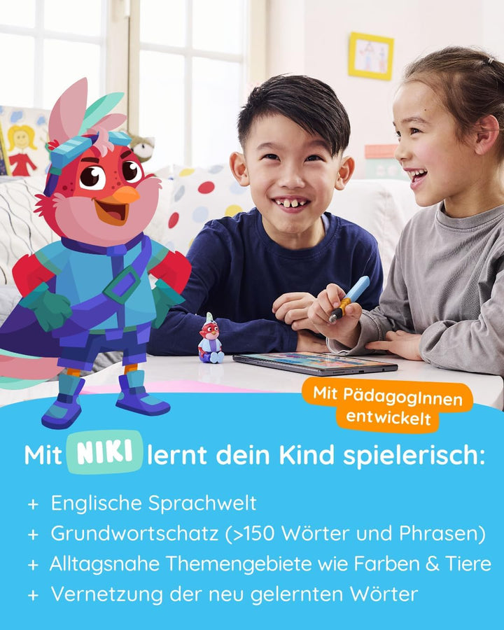 Edurino Figur Niki Erstes Englisch ab 4 Jahren inkl. App | Innovatives & digitales Lernspiel | Spiel