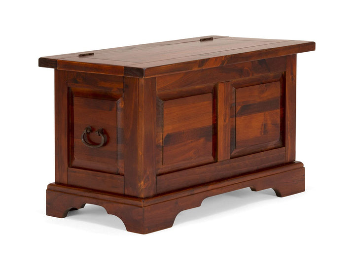 Woodkings® Holztruhe mit Deckel Catana Pinie Massivholz braun Echtholz rustikal Wohnzimmer Möbel Flu