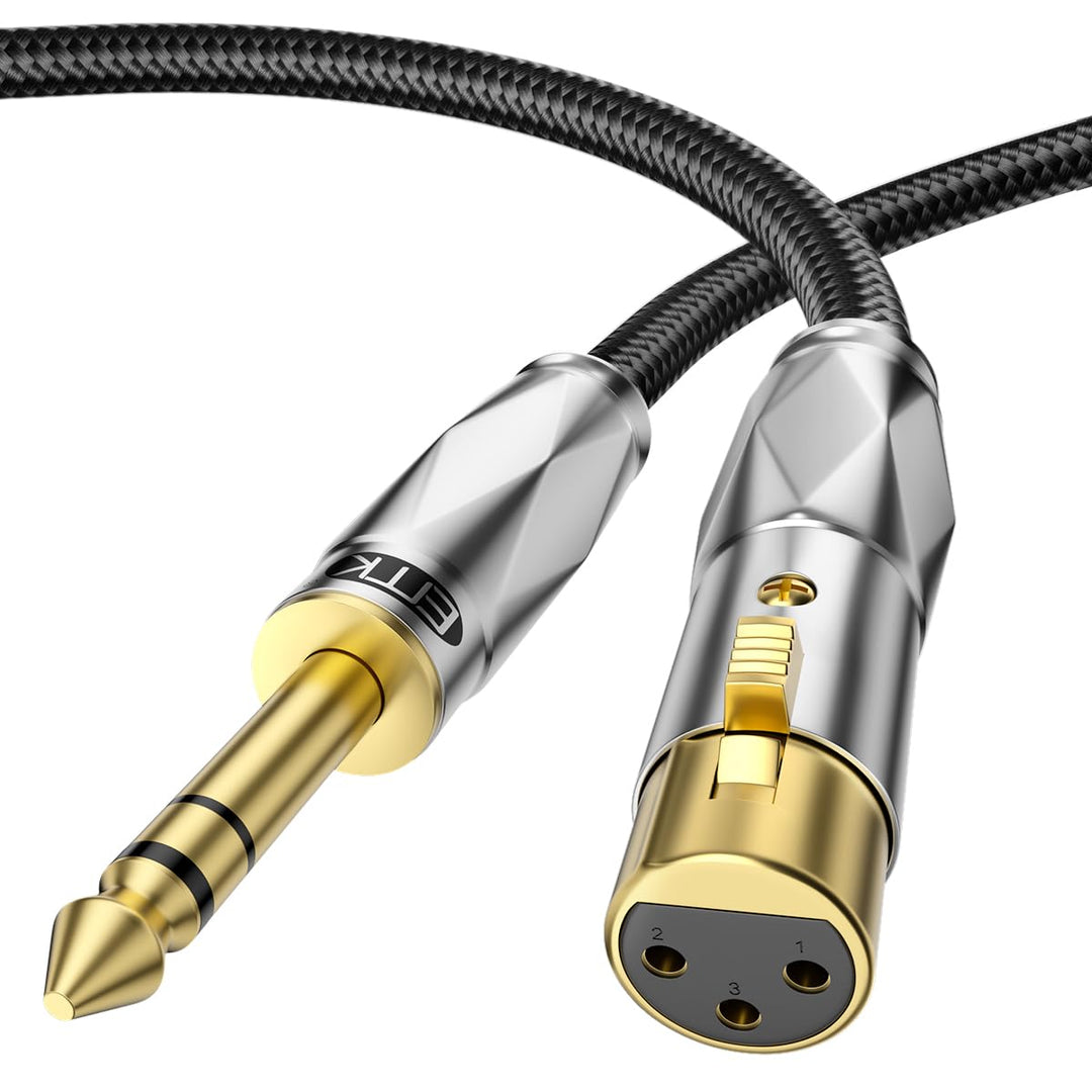 EMK Symmetrisches 6,35 mm auf XLR Kabel, 1,5 Meter, für Mischpulte, Mikrofon, Gitarre, Verstärker, L