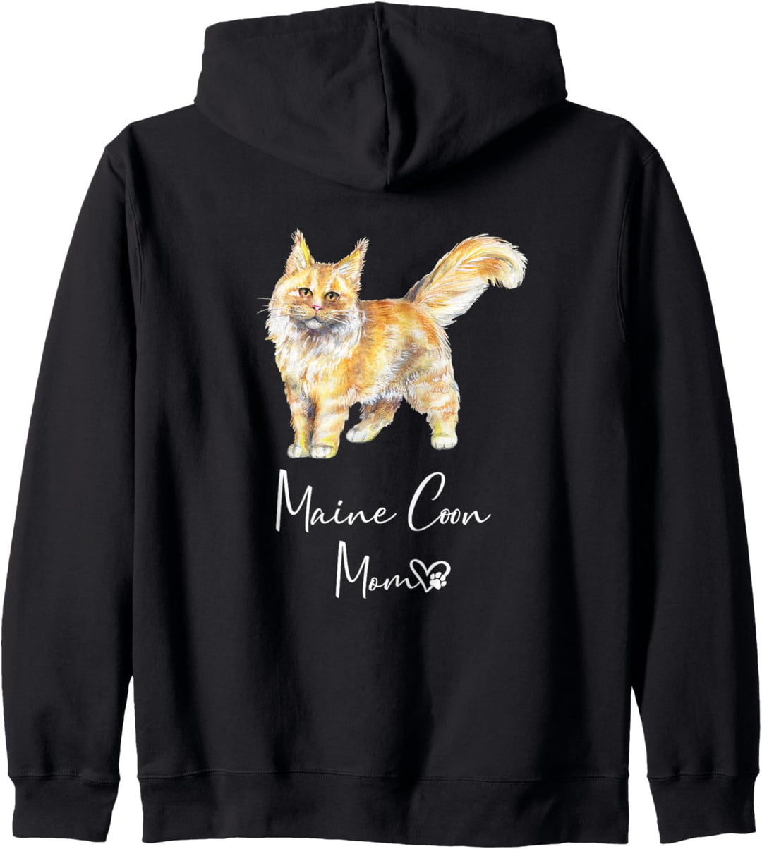 MAINE COON MOM Mama Katze Katzenmama Frauchen Rückendruck Kapuzenjacke