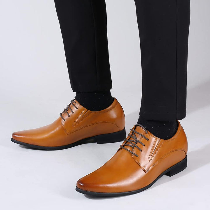 CHAMARIPA Elevator Schuhe Herren Schwarz Leder Oxford Schuhe Business Lace Up Schuhe Herren Anzugsch
