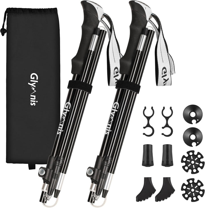 Glymnis Wanderstöcke Trekkingstöcke Walking Stöcke 7075 Aluminium Wanderstock verstellbar 110-130cm