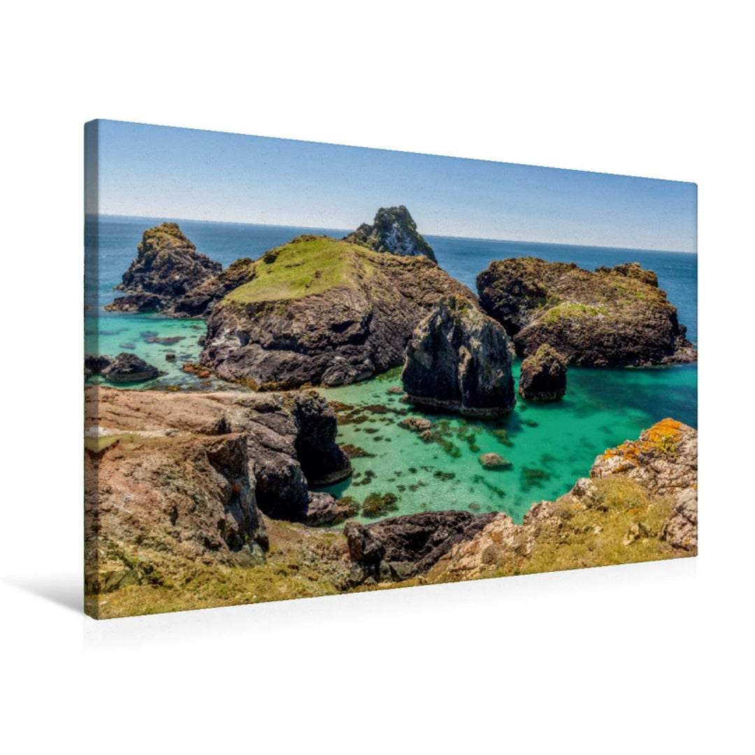 Premium Textil-Leinwand 75 x 50 cm Quer-Format Kynance Cove in Cornwall, Südengland | Wandbild, HD-B