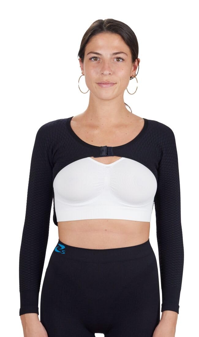 CzSalus Lipödem Lymphödem Straffende und schlank machende K2 Kompressions Ärmel (Schwarz, XXL) Schwa