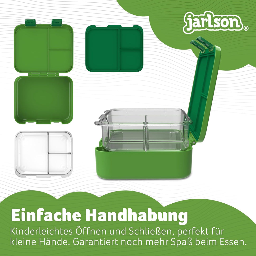 JARLSON® Brotdose Kinder mit Fächern MILI [AUSLAUFSICHER] Bento Lunchbox für Schule, Kita, Kindergar