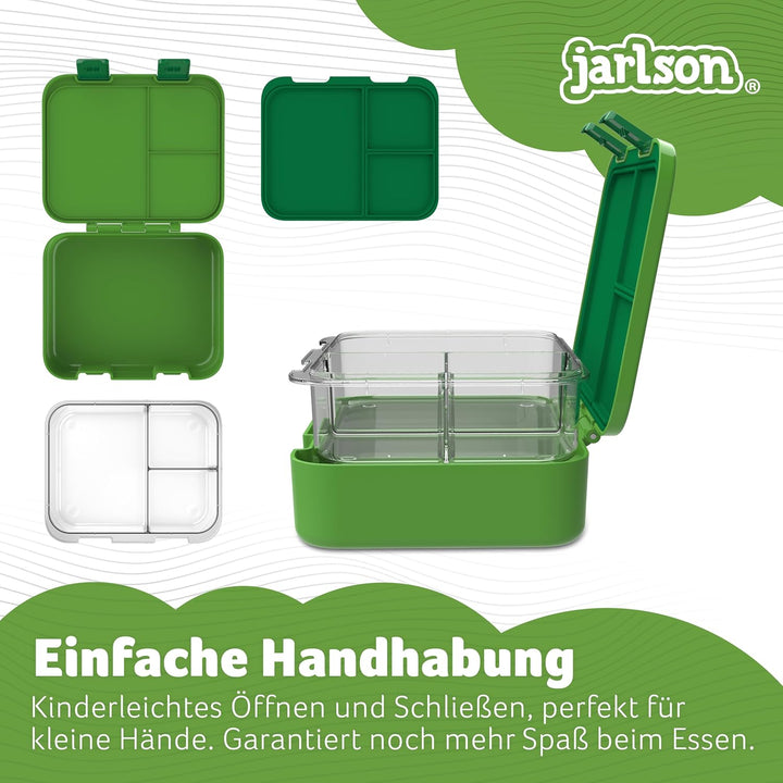 JARLSON® Brotdose Kinder mit Fächern MILI [AUSLAUFSICHER] Bento Lunchbox für Schule, Kita, Kindergar