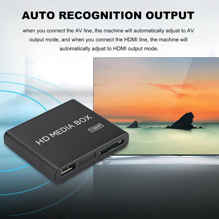 1080P Full HD Box Media Player, Starke Kompatibilität, Perfekte Dekodierung, Schönes Aussehen für TV
