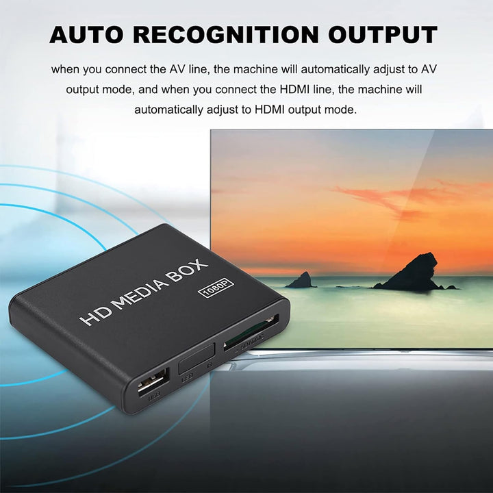 Media Player-Gerät, 1080P Full HD Media Player HDMI Digital Video Media Player Box Unterstützung USB