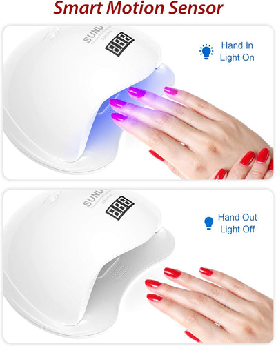 UV LED Nagellampe, SUNUV 48W Professioneller Gel Lampe Nageltrockner für Gelpolitur-Härtungslichtmas