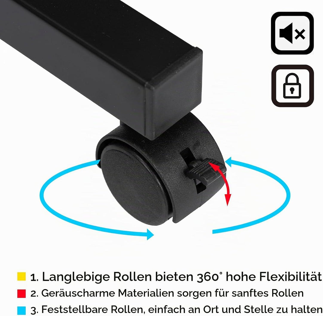 MEEDEN Kunstdruckregal - Trockengestell mit Rollcastern - Metallregal zur Präsentation von Kunstwerk