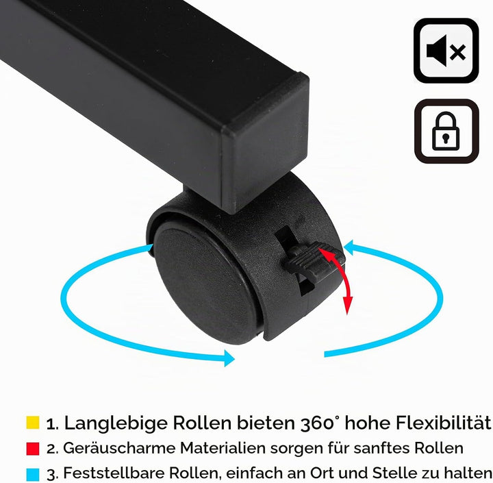 MEEDEN Kunstdruckregal - Trockengestell mit Rollcastern - Metallregal zur Präsentation von Kunstwerk