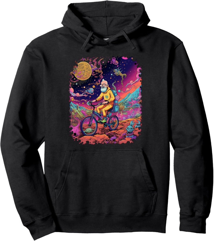 Fahrradtag Hofmann Trip | Psychedelic Comic Style Hippie Pullover Hoodie