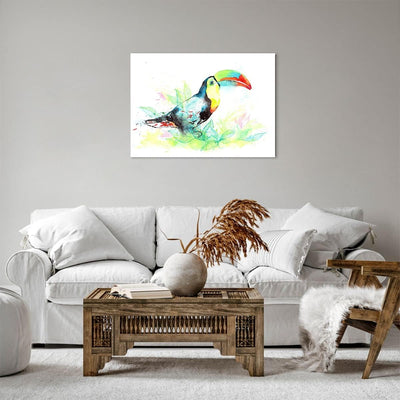 Bilder auf Leinwand Vogel Toucan Neugier wild Leinwandbild 70x50cm Wandbilder Dekoration Wohnzimmer