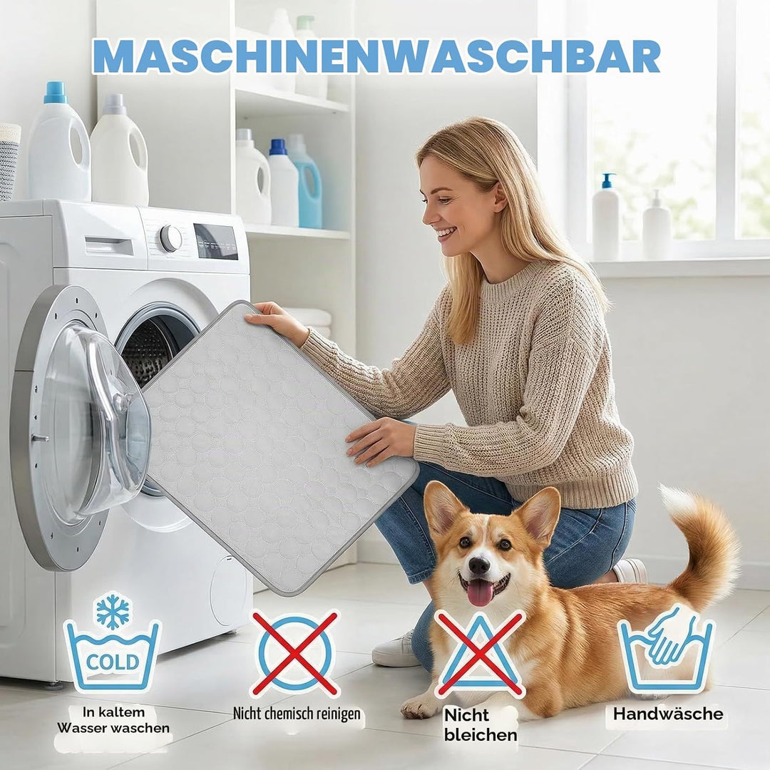 Qoosea Kühlmatte für Hunde Selbstkühlende Hundematte, Komfortabel Pet Cooling Mat Kühldecke Waschbar
