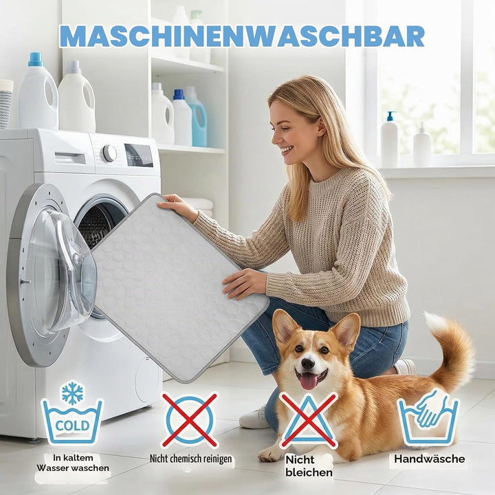 Qoosea Kühlmatte für Hunde Selbstkühlende Hundematte, Komfortabel Pet Cooling Mat Kühldecke Waschbar