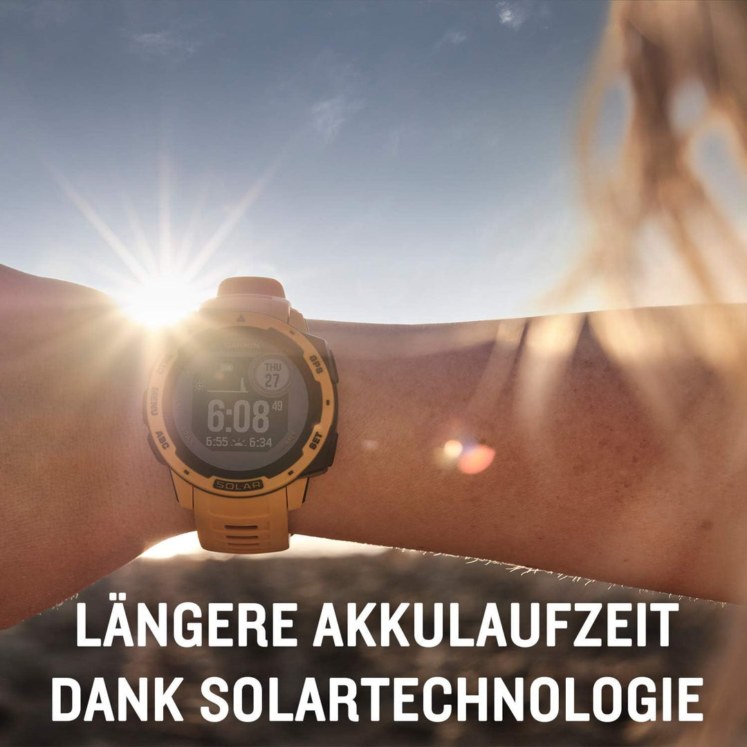 Garmin Instinct - wasserdichte GPS-Smartwatch mit Sport-/Fitnessfunktionen. Herzfrequenzmessung am H