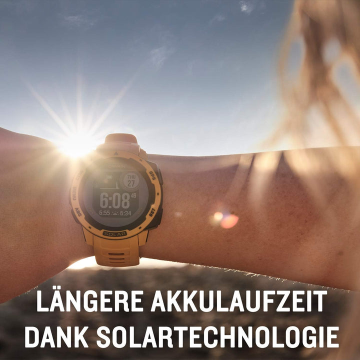Garmin Instinct - wasserdichte GPS-Smartwatch mit Sport-/Fitnessfunktionen. Herzfrequenzmessung am H