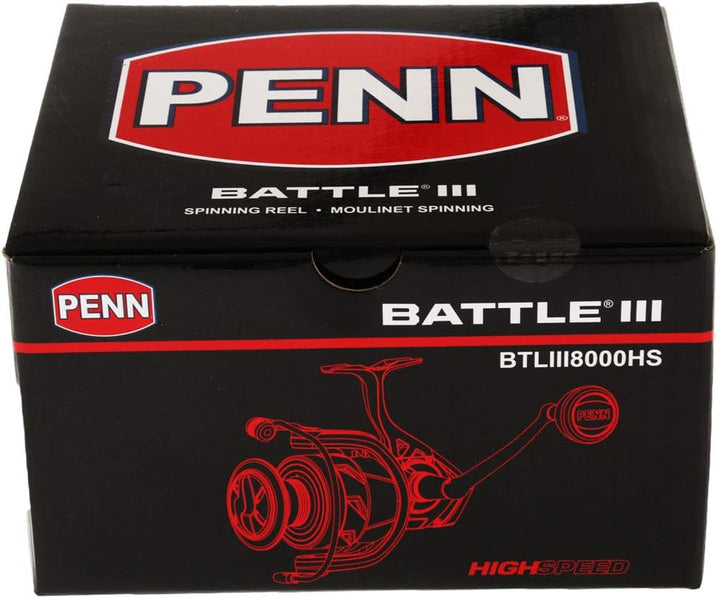 PENN Battle III Spinnrolle - Robuste Salzwasser-Spinnrolle zum Köderangeln - Barsch, Seelachs, Dorsc