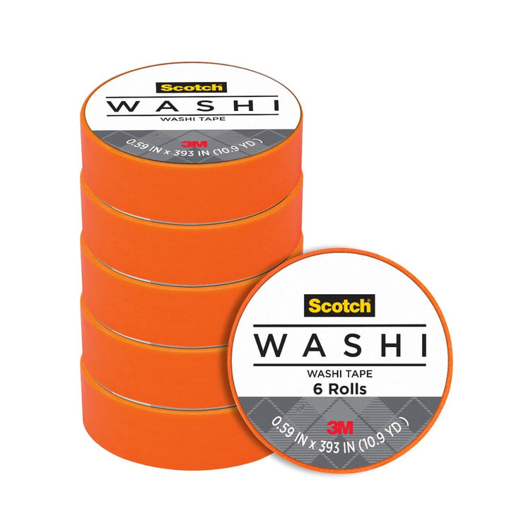 Scotch Expressions C314-ORG Klebeband, 1,5 x 998,2 cm, Orange, 6 Rollen Orange/Abendrot im Zickzackm