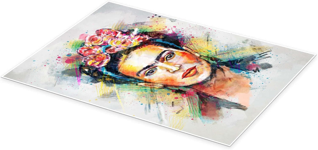 Frida Kahlo Flower Pop Poster von Tracie Andrews Wandbilder für jeden Raum 60 x 80 cm Geschenkideen