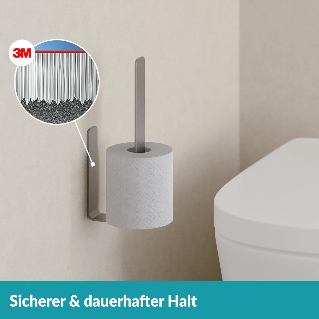 WEISSENSTEIN Toilettenpapier Aufbewahrung ohne Bohren - Toilettenpapierhalter Edelstahl für die Wand