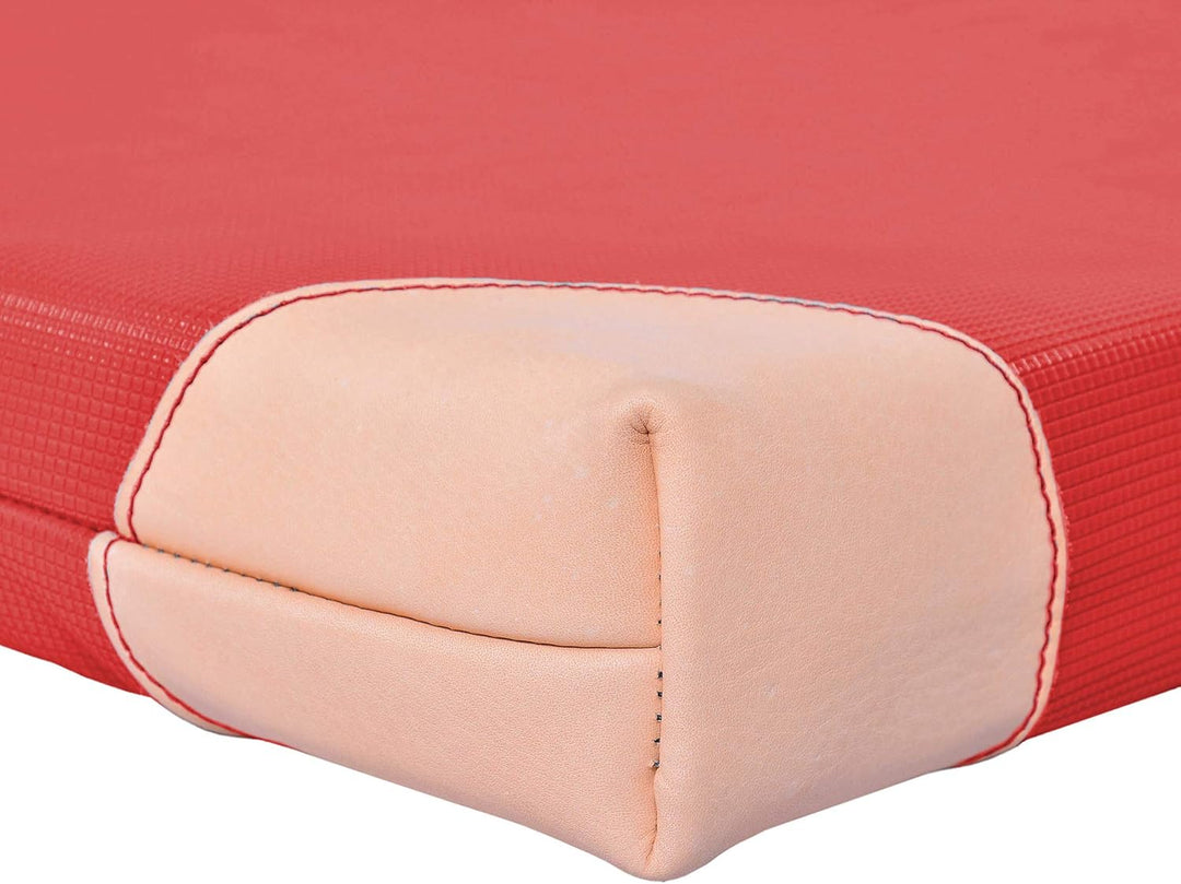 Grevinga® TÜV-Süd zertifizierte Leichtturnmatte (VB 80) | 200 x 100 x 8 cm | ROT | mit Lederecken