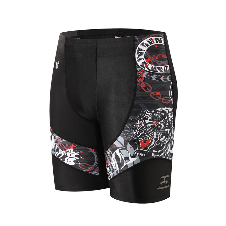 HUGE SPORTS Herren Splice Schwimmhose Kompression Jammer Lang Wilde Serie S Tiger, S Tiger
