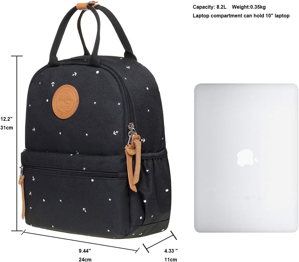 KAUKKO Ep6 Unisex Rucksack 9 zoll 5-5 Schwarz, 9 zoll 5-5 Schwarz