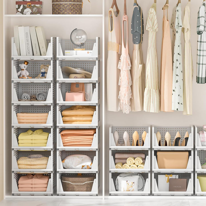 Schrank Organizer Kleiderschrank,4 Stück stapelbar Schubladen Organizer Kleidung, Ausziehbar Faltbar