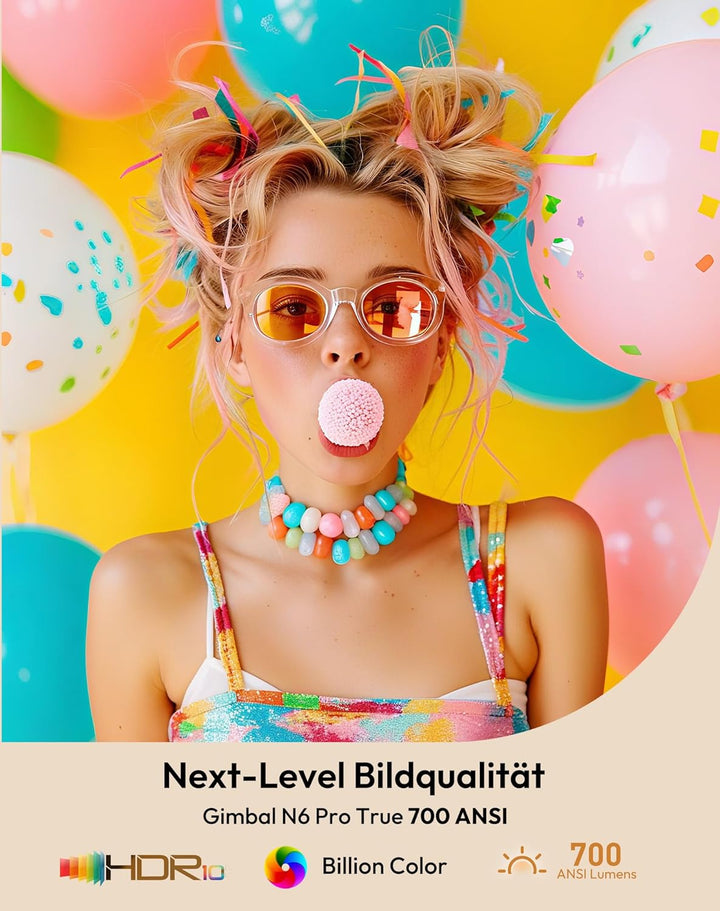 Smart Beamer N6 Pro: Kompatibel mit Netflix& Autofokus mit 4K-Unterstützung und 1080P Full HD, WiFi