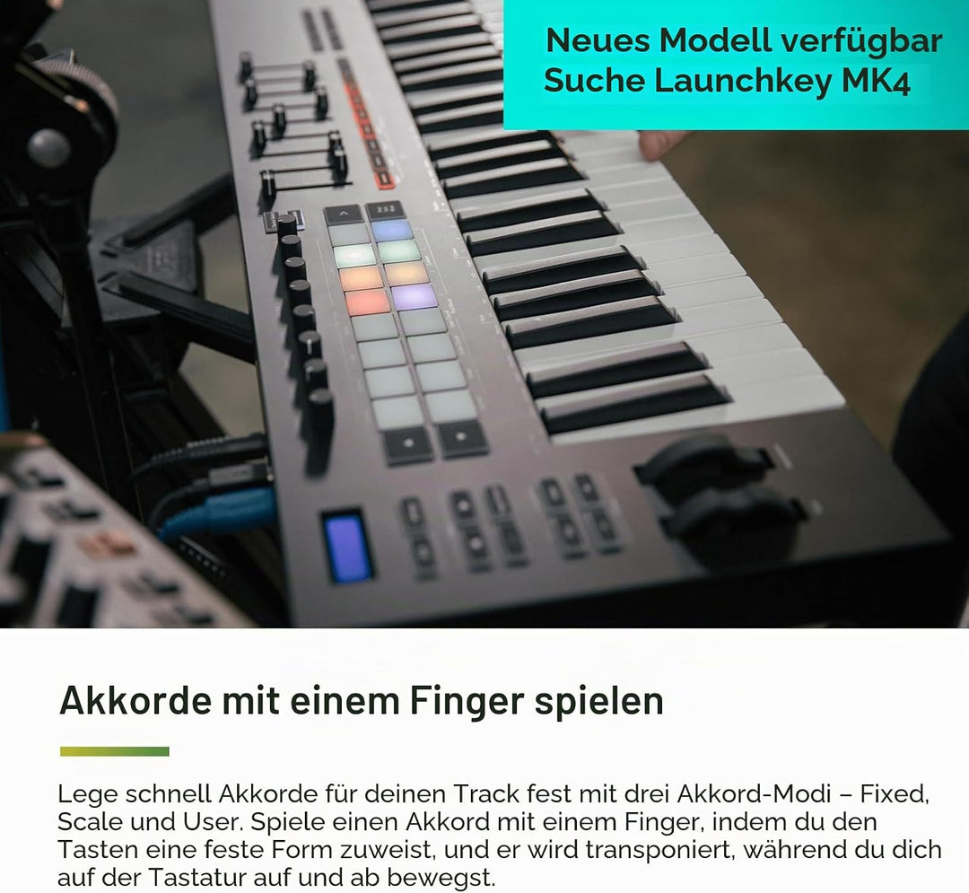 Novation Launchkey 49 [MK3] MIDI-Controller-Keyboard – Nahtlose Integration in Ableton Live. Akkordm