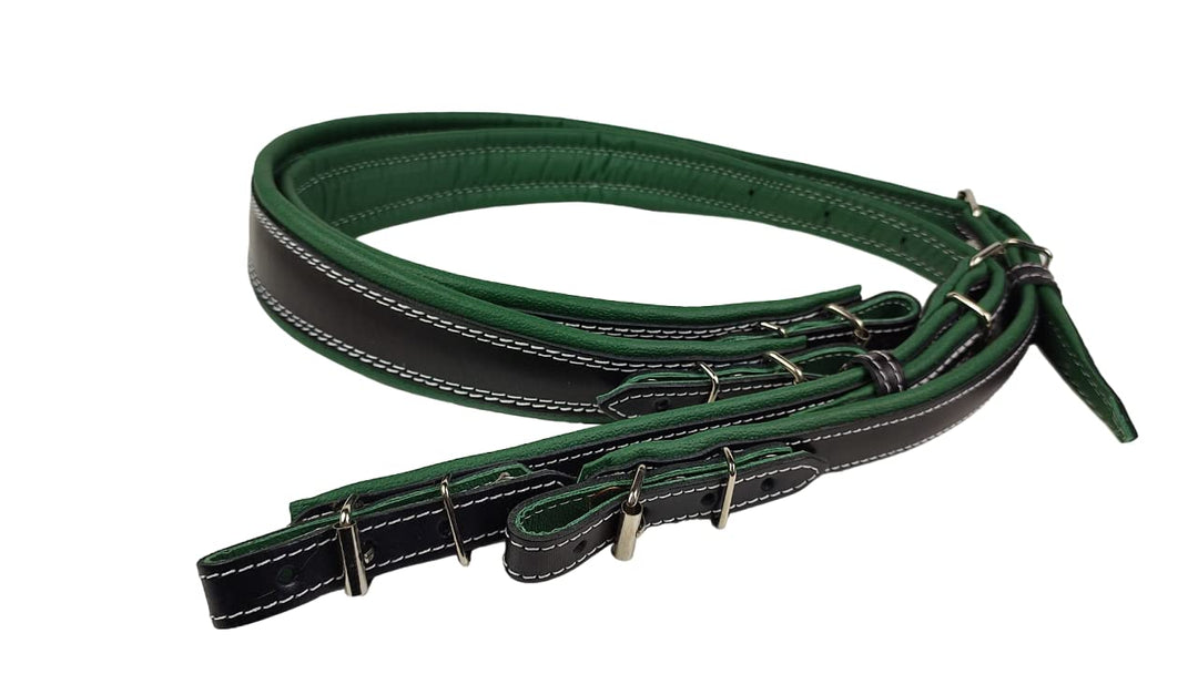 Akkordeongurte Leder 60-120 Bass Schwarz / Grün