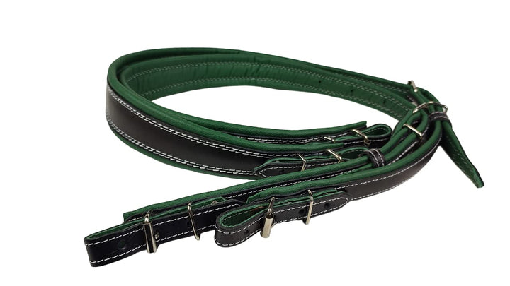 Akkordeongurte Leder 60-120 Bass Schwarz / Grün