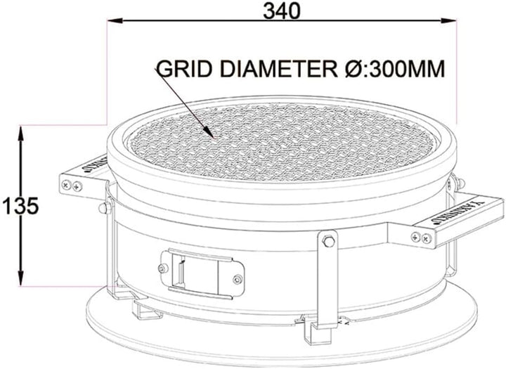 Yakiniku Y800700 Shichirin Keramik Grill rund Ø 30cm