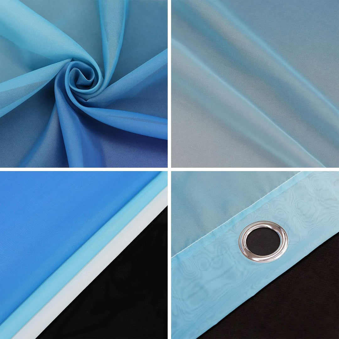 2er-Pack Farbverlauf Gardinen Transparenter Voile Vorhänge Schals mit Ösen H/B 175/140 cm Blau H175