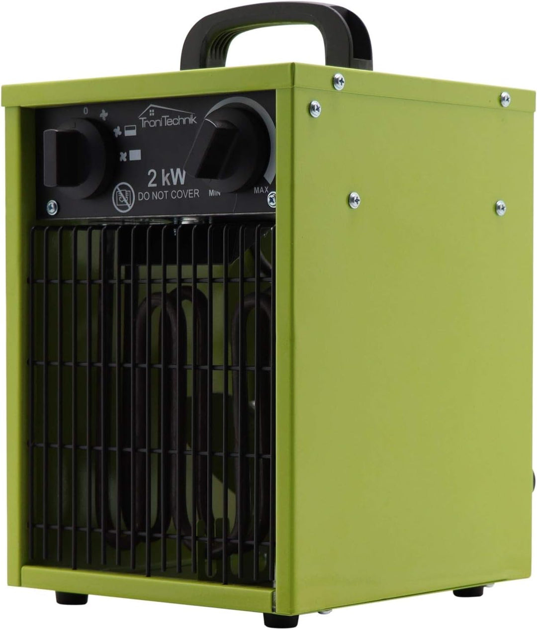 Tronitechnik® Elektroheizer Heizlüfter Bauheizer 2 KW mit integriertem Thermostat elektrisch Heizger