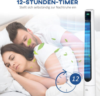 HOMCOM 118,2 cm Turmventilator mit Fernbedienung 3 Modi 3-Stufen und Geschwindigkeiten Ventilator St