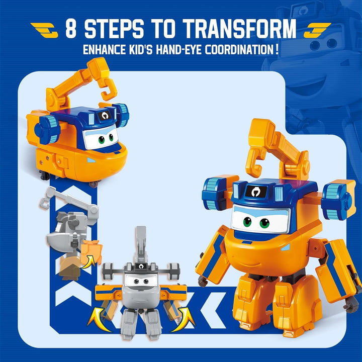 Super Wings Transformations-Flugzeug Supercharged Marty, ca. 12,7 cm grosse Spiel-Figur für Kinder,