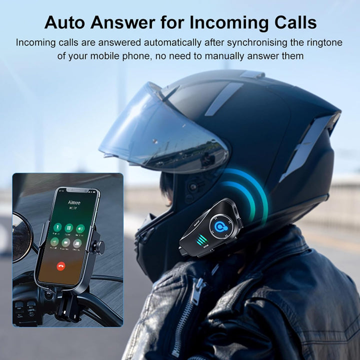 Motorrad Helm Headset Bluetooth mit 1080P Kamera Intercom Motorrad Gegensprechanlage Fahrrad Kommuni