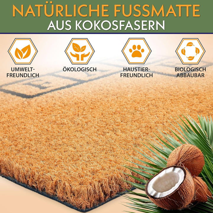 BRUBAKER Fussmatte für Aussen und Innen - Family Home Love - 45 x 75 cm Schmutzfangmatte aus 100% Ko