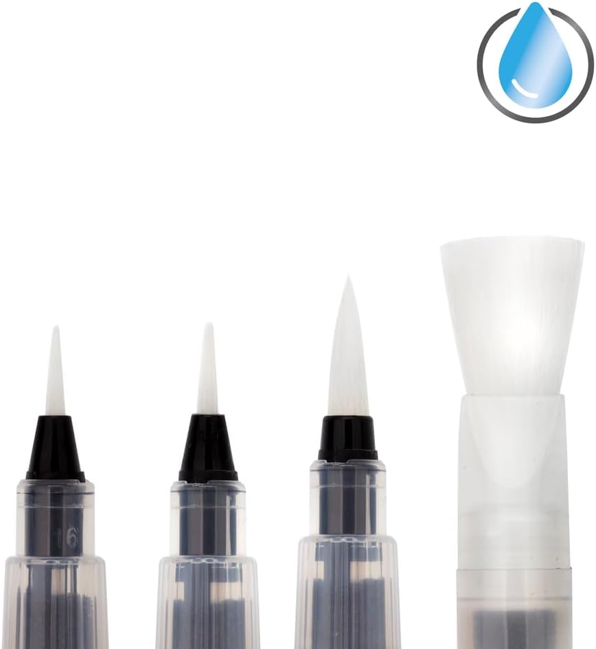 Derwent Push Button Waterbrush Assorted Set, multi, one size, 2305816 Set 4-teilig, Set 4-teilig